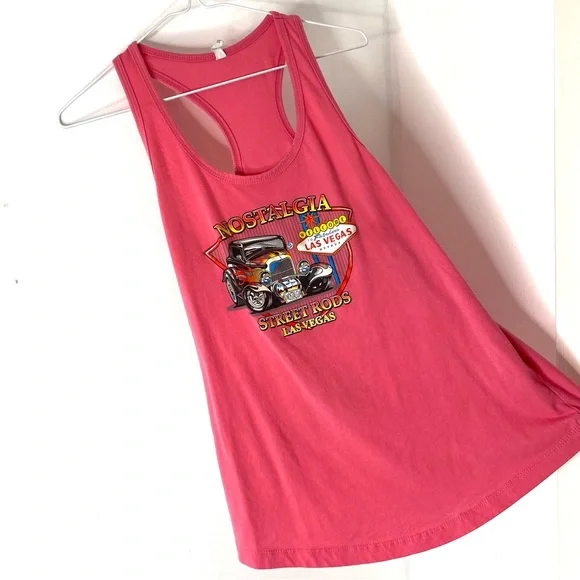 Nostalgia Street Rods Pink Racerback Tank Top - Picture 3 of 5